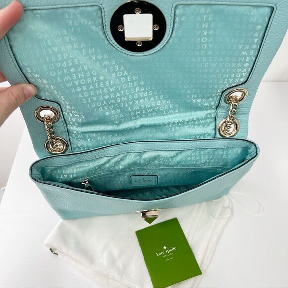 Kate Spade Light Blue Quilted Leather Astor Court Cynthia Shoulder Bag - Picture 6 of 10